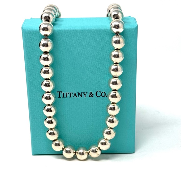 Authentic Tiffany & Co.10mm Ball Beaded Necklace. - Picture 10 of 15